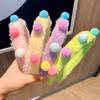 Nova Faixa de Cabelo Colorida com Bola de Pelo Faixa de Rosto Celebridade da Internet Coreana Fofa Faixa de Cabelo de Pelúcia Faixa de Cabelo com Bola de Pelo Faixa de Cabelo