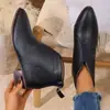 Botas Martin Retro Estilo Británico para Mujer 2025 Otoño e Invierno Nueva Moda Versátiles Elegantes Punta Fina Tacón Grueso Botines