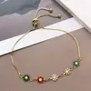 Moda Estilo Coreano Nuevo Acero Inoxidable Margarita Pequeña Cadena Estilo Bosque Fresco Pulsera Collar DIY Hecho a Mano Accesorios de Joyería