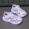 Sandálias Femininas 2026 Nova Coleção Verão Bico Fechado Sapatos de Princesa Estilo Coreano Casuais para Praia Calçados Infantis