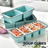 Lonchera de Silicona Compartimentada de Venta Caliente Transfronteriza, Caja para Congelador de Alimentos, Caja de Almacenamiento, Lonchera Fresca con Tapa, Molde para Almacenamiento de Alimentos
