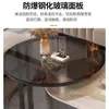 Mesa de centro em rocha sinterizada estilo nórdico, mesa de centro para sala de estar, design moderno e minimalista, novo modelo 2026, formato oval, adequada para apartamentos pequenos
