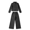 25 Estilos Nuevos de Otoño Conjunto de Sudadera Deportiva y Pantalones Cortos Deportivos con Cuello Alto Rayas Forradas de Polar Europeo y Americano