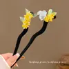 Horquilla Floral de Estilo Antiguo, Horquilla para Moño de Borla de Alto Nivel Estilo Chino, Accesorio para el Cabello de Madera para Hanfu Cheongsam