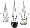 Maceta Colgante Transfronteriza Cesta Colgante Bolsa de Red para Jardinería Cesta Colgante de Cuerda de Algodón Tejida a Mano Bolsa de Red Colgante para Plantas Verdes Sin Borlas