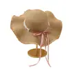 Sombrero de Paja con Lazo Grande y Perlas para Mujer, Sombrero de Sol de Playa de Verano, Sombrero de Sol para Vacaciones, Moderno