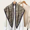 Lenço triangular de seda twill, acessório de vestuário, cinto de seda com estampa paisley dupla face, lenço de seda versátil em formato de losango para mulheres, lenço de cabeça
