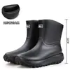 Novas galochas impermeáveis para homens e mulheres, sapatos baixos de borracha para caminhada ao ar livre, antiderrapantes, resistentes a odores, quentes para casais
