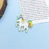 Transfronterizo Nuevo 12 Dibujos Animados Arco Iris Unicornio Colgante de Aleación Pulsera de Pony Linda Colgante de Perlas