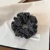 Scrunchie de Ponto Duplo com Folha e Elástico para Coque Plissado, Acessório de Cabelo Versátil Estilo Coreano