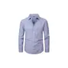 Camisa de Manga Larga a Cuadros para Hombre, Talla Europea y Americana Transfronteriza, Top Ligero Simple para Negocios para Hombre
