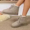 Botas Martin con cordones nuevas de otoño e invierno 2026 transfronterizas europeas y americanas, botines cortos cálidos de felpa para mujer, botas de nieve de talla grande