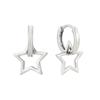 Aguja de Plata S925 Transfronterizo Moda Europea y Americana Geometría Estrella Luna Relámpago Girasol Aretes de Aro Tendencia Viento ins