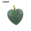 Wt-P2028 Piedra Preciosa de Color Piedra Brillante Cuarzo Rosa Piedra en Forma de Corazón Colgante con Microincrustaciones de Circonita Accesorios para Collares DIY