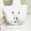 Venda Quente Transfronteiriça 15 Flores de Cinco Folhas Grandes Pulseira Colar Brincos Aço Inoxidável 18K Flor de Cinco Folhas Fritillaria Lado Único Joias