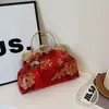 Bolso Bandolera Bordado de Moda Nuevo Casual Retro de Mano Tipo Concha Venta al por Mayor Nuevo Estilo Chino Versátil Bolso de Noche