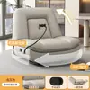 Sillón sofá individual, sofá cápsula espacial, sofá reclinable eléctrico giratorio para sala de estar, mecedora multifuncional de cuero WY
