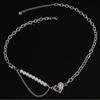 Cadena para Clavícula Coreana Morada y Blanca Bicolor Zirconia Perla Corazón Nicho Lujo Ligero Ins Hip-Hop Dulce Fresca