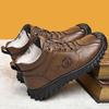 Zapatos de Algodón para Hombre 2024 Invierno Nuevo Cálido Casual para Exterior Botas de Nieve de Caña Alta Terciopelo Integrado de Piel Zapatos Gruesos de Moda