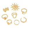Moda Europea y Americana Más Vendido Comercio Electrónico Transfronterizo Juego de Anillos Joyería de Mano de Lujo Ligero Joyería de Nicho Joyería Dopamina Al por Mayor Mujeres
