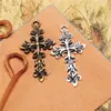 Acessórios para Pulseira Colar de Joias DIY 47*25mm Flor Trepadeira Liga Cruz Acessórios para Joias Pingente de Colar Ornamento para Pendurar