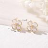 Pendientes de Plata Zhongxing 14k con Flor de Concha y Goteo de Aceite, Pendientes Colgantes con Borla para Mujer, Accesorios de Joyería para DIY Corporal