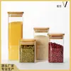 Recipiente para Té de Cáscara de Mandarina Contenedor Botella para Almacenamiento de Té de Grano de Café Tarro de Exhibición de Alta Transparencia Botella de Vidrio Hermética a Prueba de Humedad para Cocina