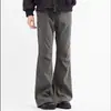 Pantalones Casuales de Estilo High Street Americano, Corte Limpio, Plisados, Cremallera, Abertura, Pantalones de Pierna Recta Ligeramente Acampanada, Estilo Moderno y Versátil