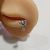 Anel de Lábio Borboleta Gradiente Gota de Óleo Azul Anel C Anel Ferradura Bola de Lama Flash Piercing de Moda Joia Aço Titânio Dentes Externos