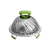 Vaporizador de vegetais de fábrica aço inoxidável dobrável telescópico pão cozido no vapor Vaporizador de lótus vaporizador de cozinha de aço inoxidável atacado