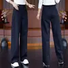 Procesando Pantalones Ajustados de Pierna Ancha de Venta Caliente Personalizados Azul Marino Traje Casual Pantalones de Pierna Recta Primavera 2026 Nuevo Cintura Alta Ancha