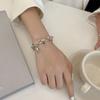 2026 Pulseira com Cadeado de Urso em Prata Esterlina Estilo Ins para Mulheres Design de Nicho Joia de Mão Elegante Fashionável para o Dia a Dia e para Usar em Camadas