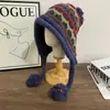 Chapéu de Lã Pequeno Versátil da Moda para Afinar o Rosto de Mulheres, Chapéu de Tricô Quente à Prova de Frio para Outono e Inverno, Proteção para Orelhas, Chapéu Trapper Espesso à Prova de Frio