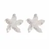 Pendientes de Esmalte Coloridos con Forma de Flor, Estilo Dulce y Fresco para Fiestas, con Diamantes y Perlas, Pendientes de Pétalos de Lujo Ligero y de Alta Gama para Mujer