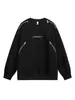 Sudadera con Cuello Redondo Pesada Americana de Doble Cremallera Desestructurada Nueva para Primavera y Otoño, Top con Diseño Empalmado Atractivo Casual para Hombre