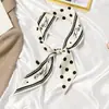 Elegante bufanda francesa retro para el pelo, a juego con la camisa, bufanda pequeña, larga, estrecha, fina, corbata, cinta para el pelo, corbata, banda para bolsa