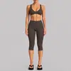 Conjunto de yoga com poá transfronteiriço, sutiã esportivo à prova de choque com costas bonitas, conjunto de calças fitness de secagem rápida para corrida e ciclismo ao ar livre para mulheres