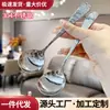 Cuchara de Acero Inoxidable 304 con Mango Largo, Cuchara Estilo Coreano con Patrón de Hielo, Cuchara Redonda de Moda para Uso en Casa, Cuchara de Sopa para Adultos, Cuchara para Arroz