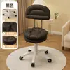 Taburete Pequeño para el Hogar con Ruedas Giratorias, Taburete Bajo con Ruedas, Taburete Redondo Pequeño Móvil con Cojín Suave para Adultos, Adecuado para la Entrada