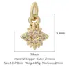 Distrito Lu Mariposa Cruzada Cobre Zircón Accesorios para Joyería DIY Ojo de Animal Collar Pulsera Colgante Pequeño Colgante