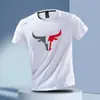 Comercio Exterior Verano Secado Rápido Seda de Hielo Transpirable Casual Cuello Redondo Camiseta Estampada para Hombre Tops de Manga Corta para Exteriores Fitness Running