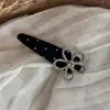 Grampo de Cabelo Estilo Coreano Ins Novo Estilo Hepburn com Poá de Strass BB Clip com Acabamento de Alto Padrão e Clipes Laterais com Laço Pequeno