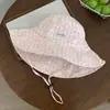 Chapéu de Balde Listrado Estilo Dopamina com Aba Larga para Mulheres, Proteção Solar de Verão, Respirável, Chapéu Emagrecedor de Rosto, Chapéu de Cobertura Facial