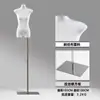Loja de Roupas Mannequins Estilo Coreano Peito Plano Adereços Mannequin Feminino Meio Corpo Mannequin para Vitrine Feminina Suporte de Exposição de Corpo Inteiro