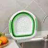 Cesta de Drenagem Dobrável Sijie Kitchen, Bacia de Lavagem Semicircular, Bacia para Vegetais, Bacia de Água para Frutas e Vegetais, Cesta de Armazenamento, Bacia Dobrável