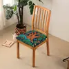 Nueva Funda de Cojín Cuadrada Estampada Estilo Bohemio Funda Elástica para Silla de Comedor Funda para Silla de Hotel y Hogar Funda Elástica para Cojín de Silla