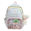 Mochila Escolar para Estudiante de Secundaria Versión Coreana Transfronteriza Femenina Linda de Gran Capacidad Mochila de Viaje para Estudiante de Secundaria Mochila Casual para Estudiante Moderna