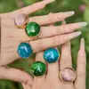 Anillo Retro de Acero Inoxidable de Tres Colores con Piedra Ojo de Gato, Estilo Europeo y Americano Misterioso para Mujer, Joyería de Anillo de Lujo Ligero Color Oro Real de 18K que Conserva el Color