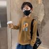Camiseta Base de Vellón de Cuello Semialto para Niños y Estudiantes Otoño e Invierno Estampada para Niños Camiseta Cálida Interior de Moda para Niños Grandes