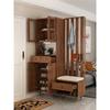 Gabinete para Zapatos Puerta Principal del Hogar con Taburete para Cambiar Zapatos Gabinete de Entrada Integrado Pantalla para Sala de Estar con Colgador Gabinete Divisor para Sofá